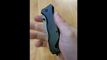 8.25" SPRING ASSIST OPEN BLACK RESCUE FOLDING POCKET KNIFE - 365BK