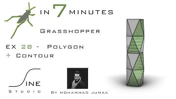 Grasshopper tutorial in 7 minutes - EX 28 - Polygon + Contour
