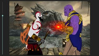 Kratos vs Thanos - Drawing cartoons 2