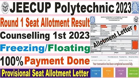 Jeecup Polytechnic 2023 Counseling 1st registration kaise karen/polytechnic Round 1 Seat Allotment