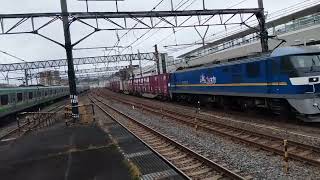 3月31日 1060レ EF210-363(新)+コキが大船駅を通過するシーン