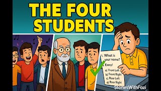 🎓🚗 The Four Students and the Clever Exam Trick | Moral Story for Kids