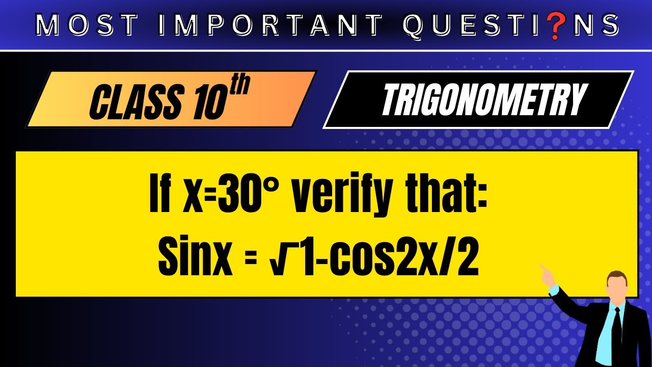 if-x-30-verify-that-sinx-1-cos2x-2-trigonometry-youtube