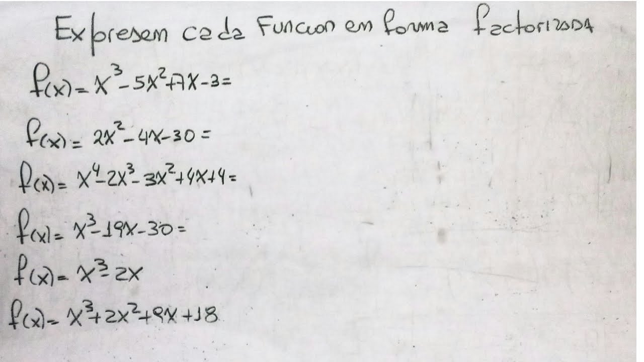 Función Polinómica Pasar a Factorizada