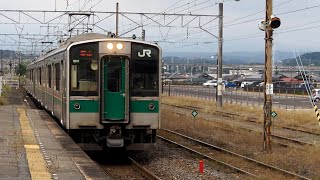 2018/10/05 東北本線 701系 F2-23+F2-508編成 白河 | JR East: 701 Series F2-23+F2-508 Set at Shirakawa