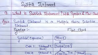 Switch statement in C programming | What is switch case? With syntax and flow chart in C language