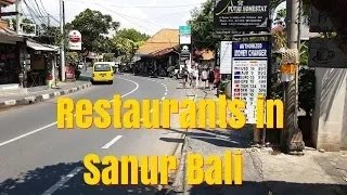 Restaurants in Sanur Bali along Jalan Danau Tamblingan