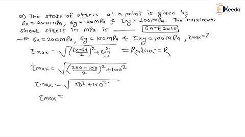Numerical 11: Complex Stresses | Complex stresses | GATE Machine Design