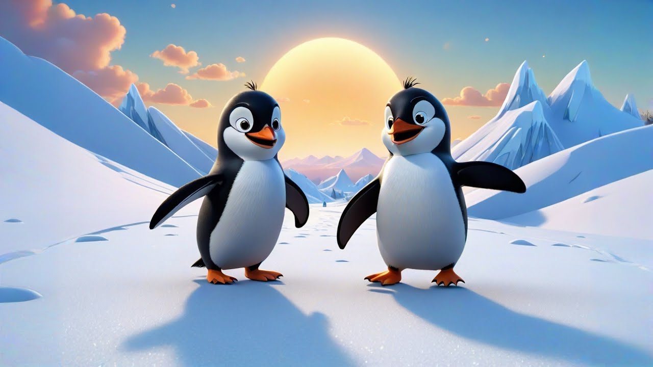 Five Chilly Penguins Slide on Ice | Fun and Winter Rhyme for Kids Baby ...