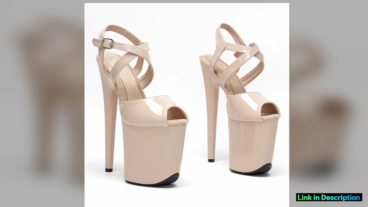 Leecabe 8Inch20cm Patent upper Small open toe Platform High Heels party Sandals stripper heel Pole