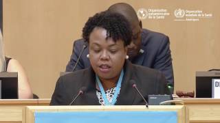 Ministre de la Santé publique d'Haïti, Marie Roy Clément, 70e Assemblé de la Santé