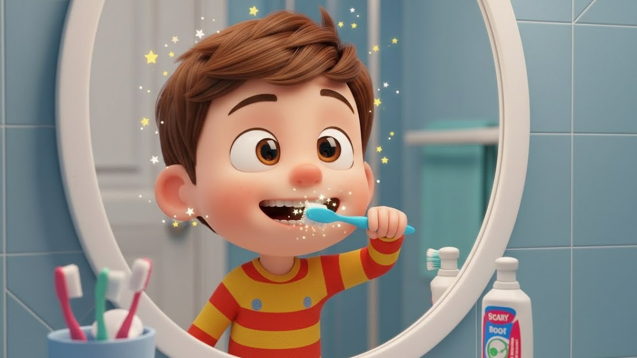 Brush Brush Shiny Teeth 🪥✨ | Teeth Brushing Song for Kids | Healthy Habits | Little Stars