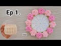 Ep1 Basket Crochet Rose Flower Coaster With Basket Tutorial Step By Step Crochet 