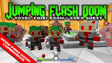 Jumping Flash Doom + Voxel Chibi Doom + Vanilla Chex Quest in ZDoom [Combined Doom Mods]