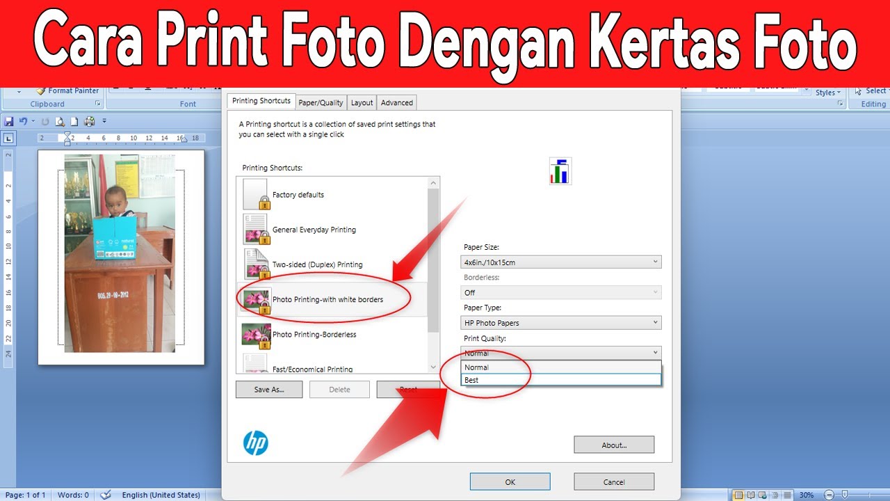 Cara Print Foto dengan Kertas Foto - YouTube
