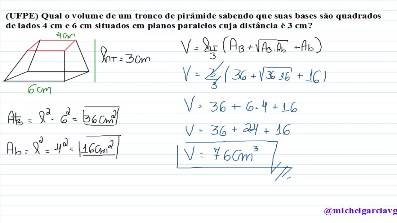 Exercícios Tronco de Pirâmide