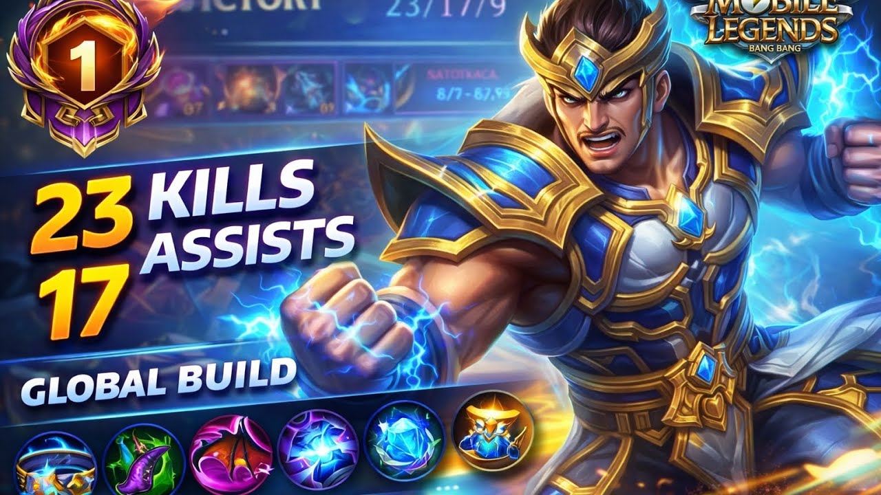 23 KILLS 17 ASSISTS 😱 GLOBAL Gatotkaca BUILD is INSANE! | MLBB #mlbb 