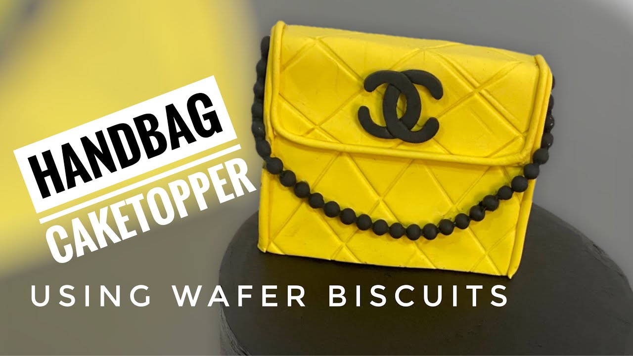 Handbag caketopper, using wafer biscuits, chanel handbag