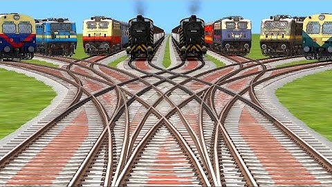 8 TRAINS CROSSING AT BUMPY FORKED RAILROAD VIDE O /relrod tracks/gameplay 2025