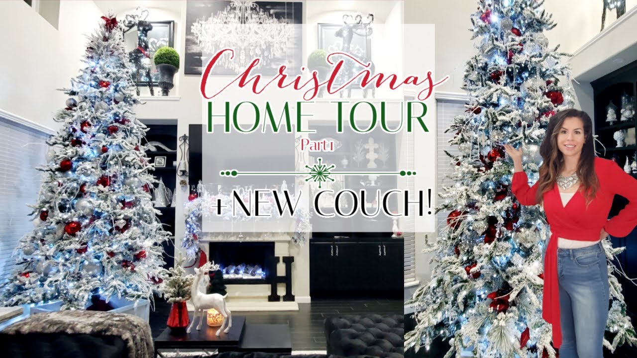 Christmas Home Tour 2021 | Part 1 | Bright White Tree Lights + Plus New Couch