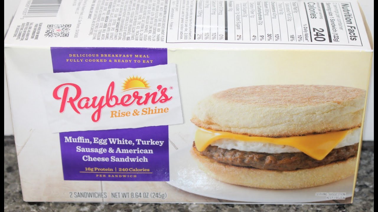Raybern’s Rise & Shine Muffin, Egg White, Turkey Sausage & American