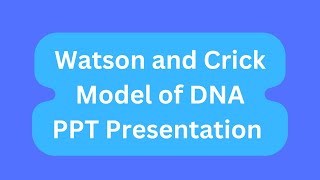 Watson And Crick Model Of Dna Ppt Presentation Seminar Download