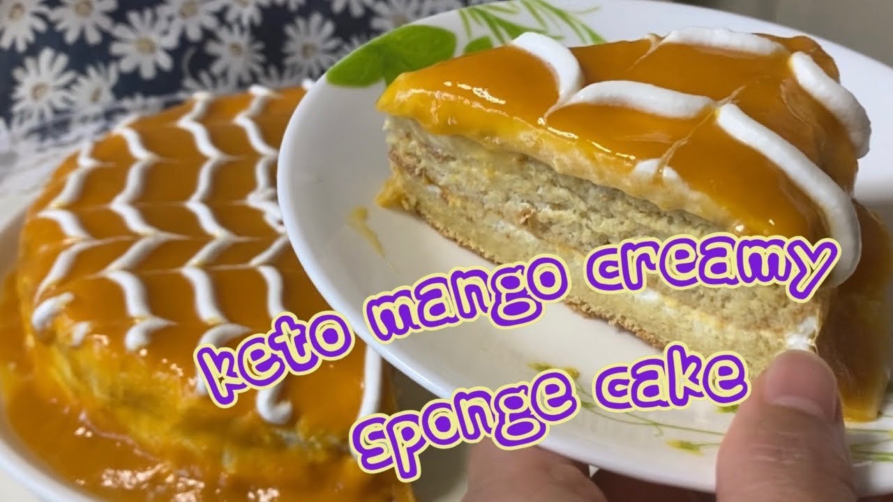 KETO MANGO CREAMY SPONGE CAKE ketomango baking YouTube