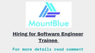 Software Jobs | Hiring for Software Engineer Trainee | Mount Blue Hiring