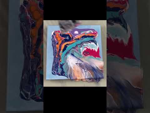 Acrylic Pouring with Satin Enamel Paint & Gold Mica Powder | No Silicone | Abstract Artt