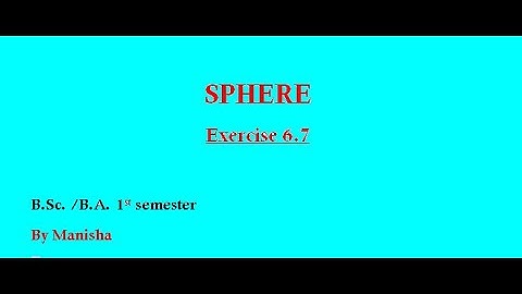 Solid Geometry | Exercise 6.7 | B.A./B.Sc. 1st sem