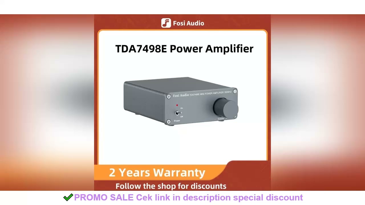 Fosi Audio TDA7498E 2 Channel Sound Power Amplifier Audio Receiver Mini HiFi Amp Home Theater Speake
