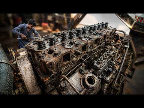 Damaged Diesel Truck Engine Rebuild | Full Restoration 🔥