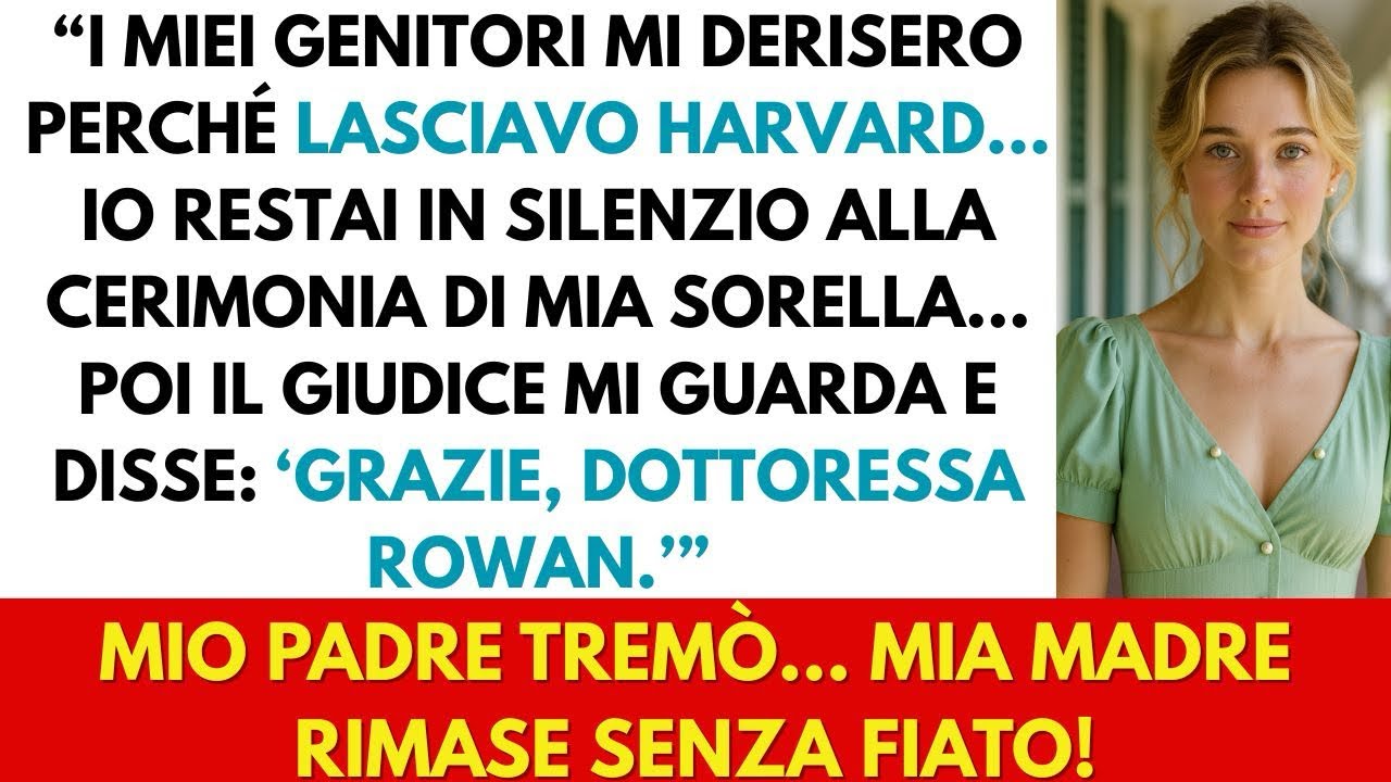 La mia famiglia mi derise per aver lasciato Medicina poi il giudice disse: ‘Grazie, Dottoressa Rowan