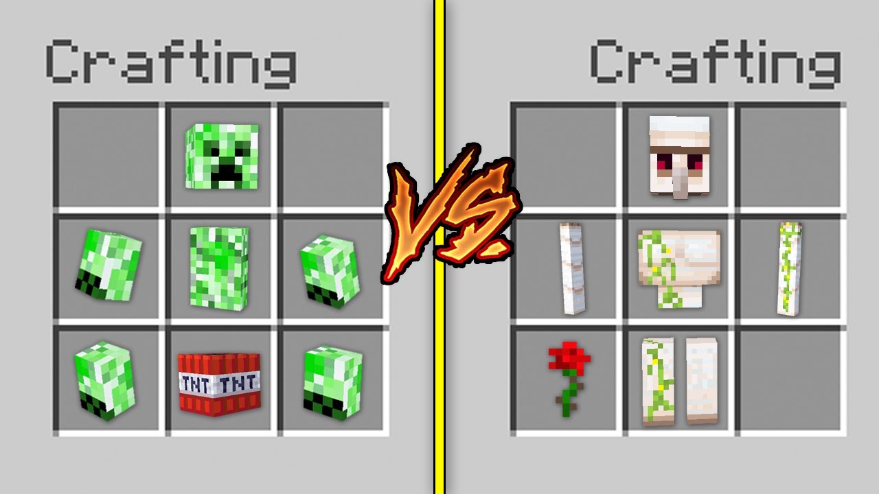 IM CREATED and SPAWN CREEPER CRAFT EGGS vs GOLEM CRAFT EGGS BATTLE in Minecraft How To Play Mobs