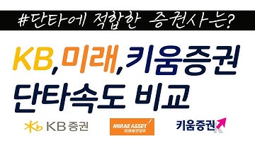 3개증권사(KB,미래에셋,키움) 단타최적화 hts 단순비교