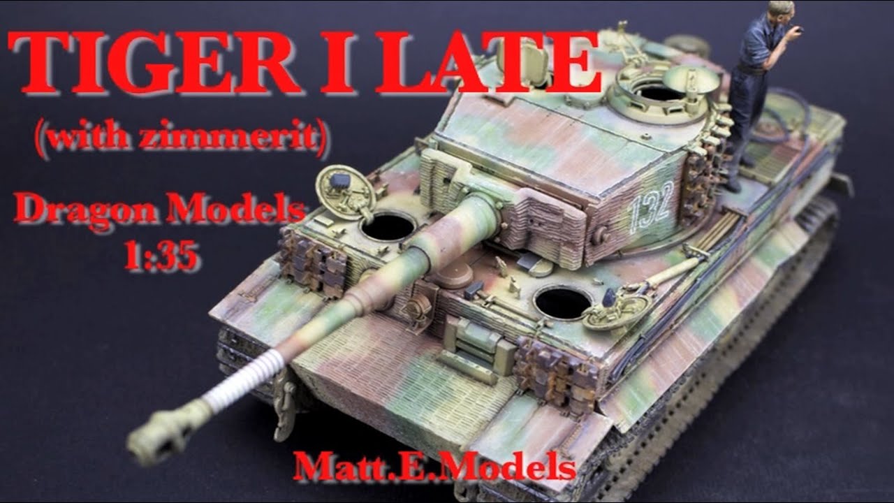 Tiger tank. Tiger I late (with zimmerit) Part 1 Dragon models 1:35