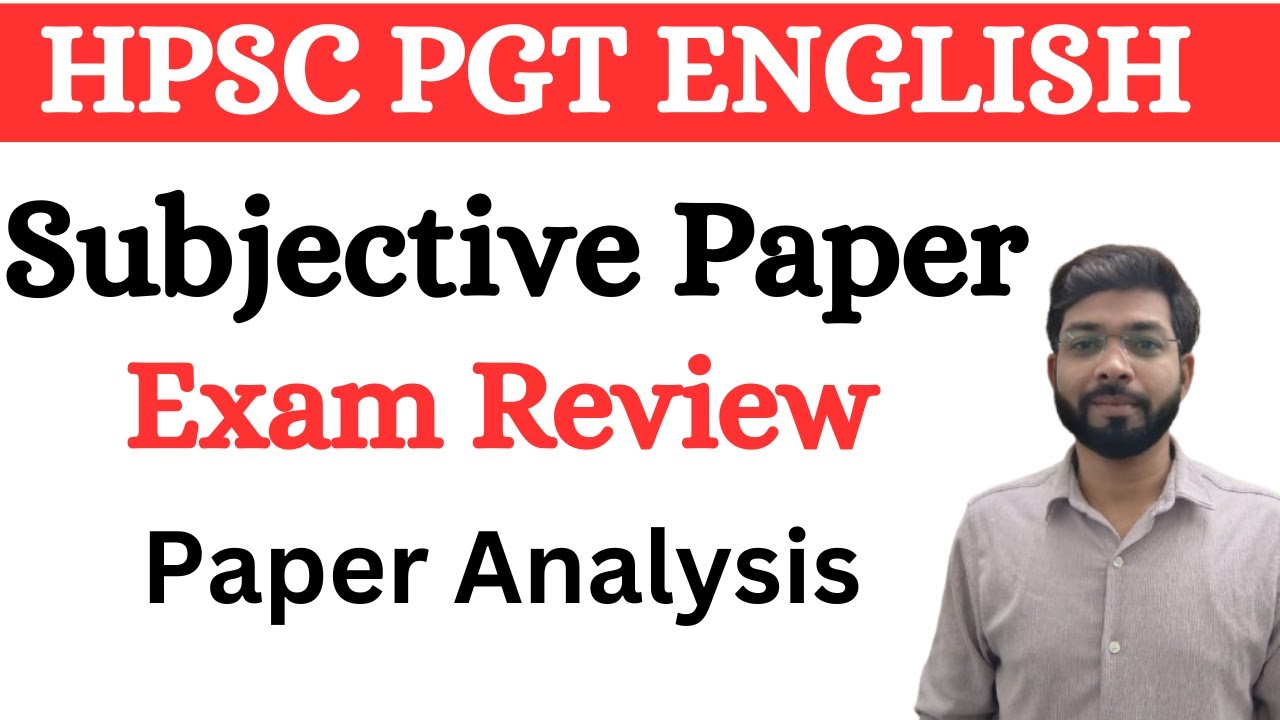 HPSC PGT ENGLISH EXAM PEVIEW AND COMPLETE ANALYSIS  || Sahitya Study Hisar