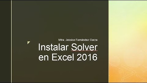 Instalar solver excel 2016 en PC