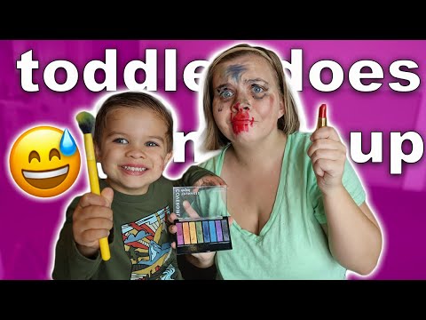 TODDLER DOES MY MAKEUP!