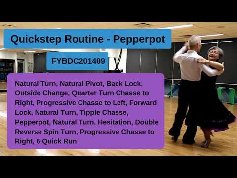 Quickstep 1 min routine -Tipple Chasse, Pepperpot, Double Reverse Spin, Six Quick Run, 201409