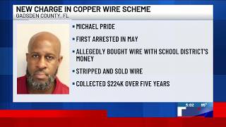 Gadsden Co. School Board employee faces new charges, accused of selling district copper wire wort...