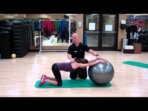 Static Stability Ball Lat Stretch