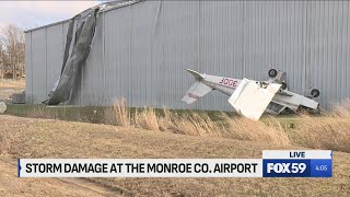 The Monroe County Airport was damaged during the severe storm