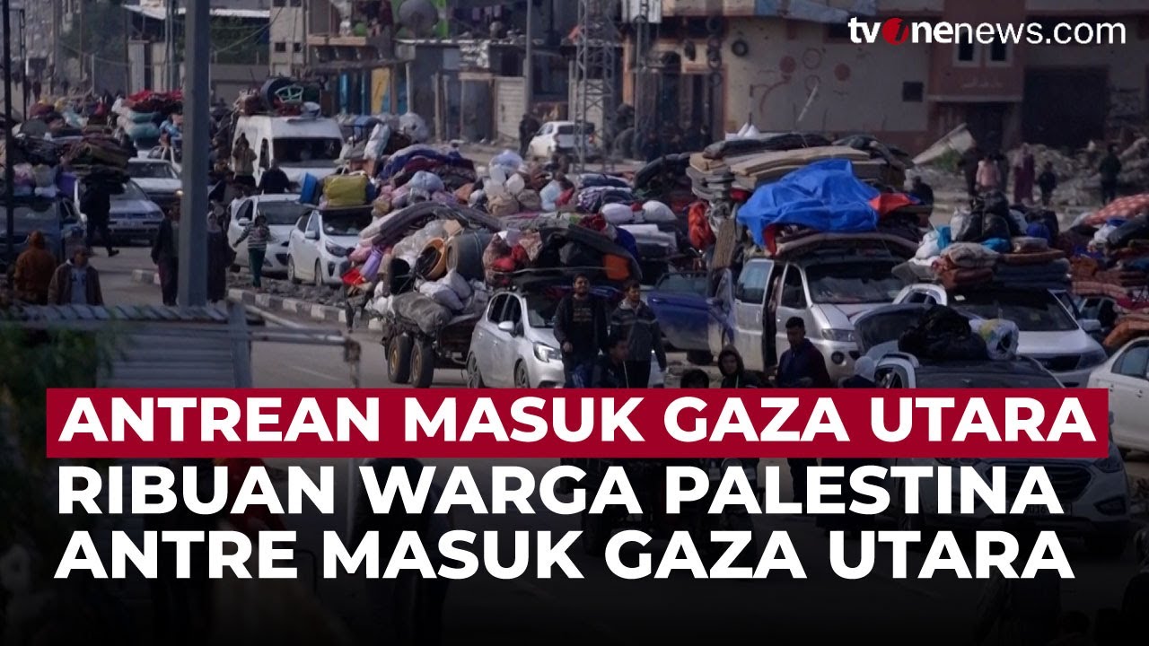 Momen Antrean Mobil Warga Gaza Saat Ingin Kembali ke Gaza Utara | OneNews Update