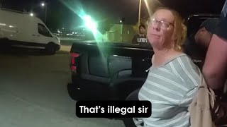 Drunk Karen Won't Let Her Uber Driver Go, Cries Illegal Arrest