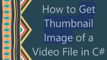 How to Get Thumbnail Image of a Video File in C#