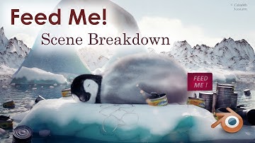 Blender: Sweet Penguin Laying On Ice | Timelapse modeling/texturing,rendering,compositing
