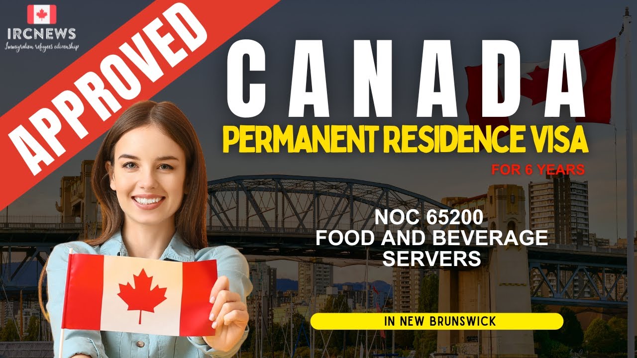 Approved Canada PR visa NOC 65200 Food and beverage servers in New
