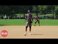 George Clooney Plays Softball In Central Park In New York City