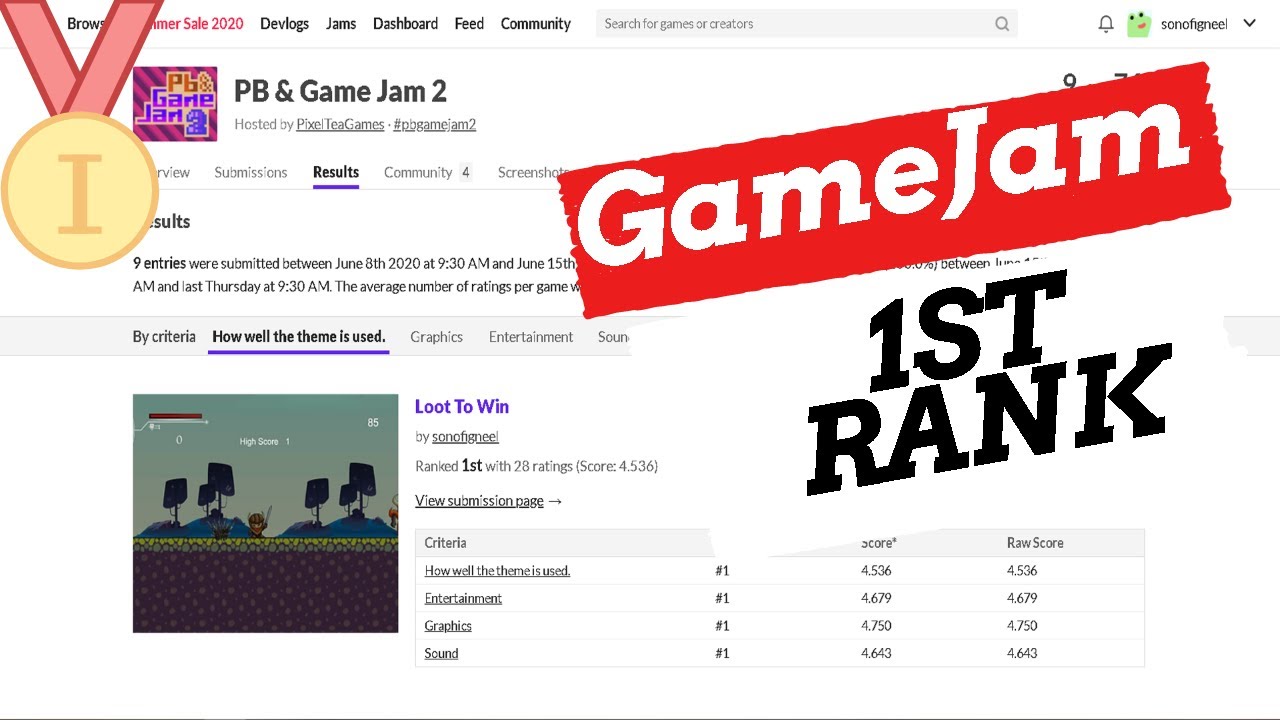 I won my first game jam - YouTube